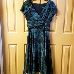 Connected Apparel Faux Wrap Dress SZ6
